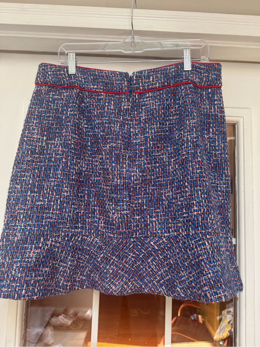 J. Crew Blue Tweed Pencil Skirt with Red Trim - Picture 7 of 7